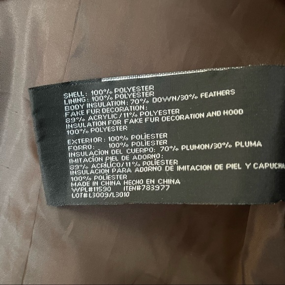 Weatherproof brown long puffer jacket with hood - Picture 11 of 12